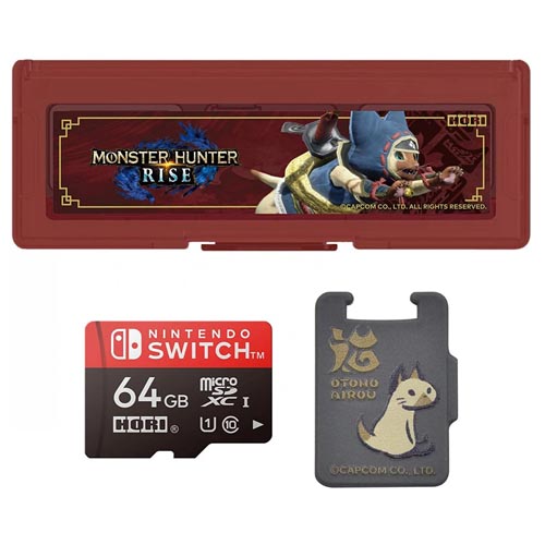 Monster Hunter Rise Micro SD card 64GB +Card Case for 6 R3
