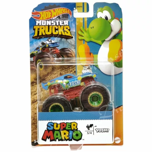 Hot Wheels Super Mario Monster Trucks Set (Mario, Luigi, Yoshi, Bowser) - Image 3