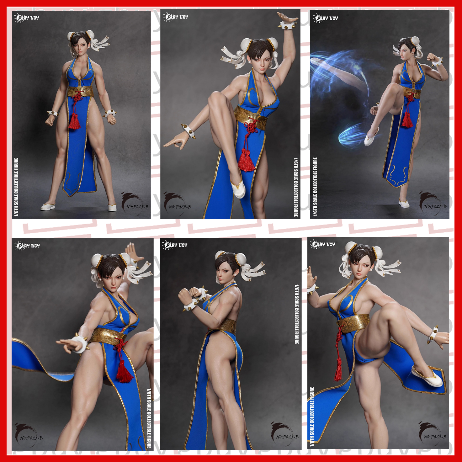 PLAY TOY 1-6 P023B Chunli Fighting Goddess 2.0 Blue Clothes