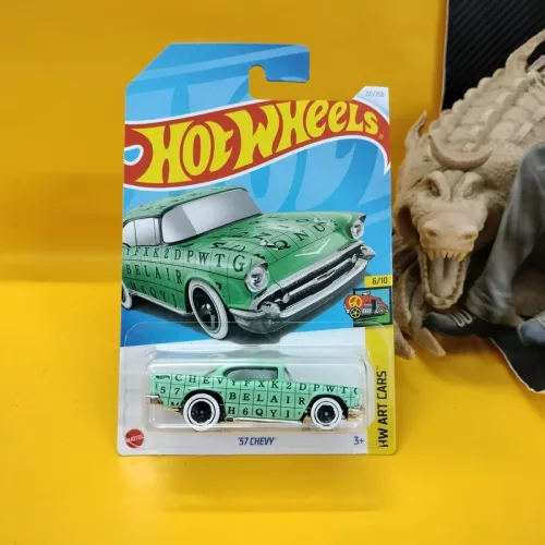 ’57 CHEVY – Metalflake Light Green – HW Art Cars-121 - Image 1