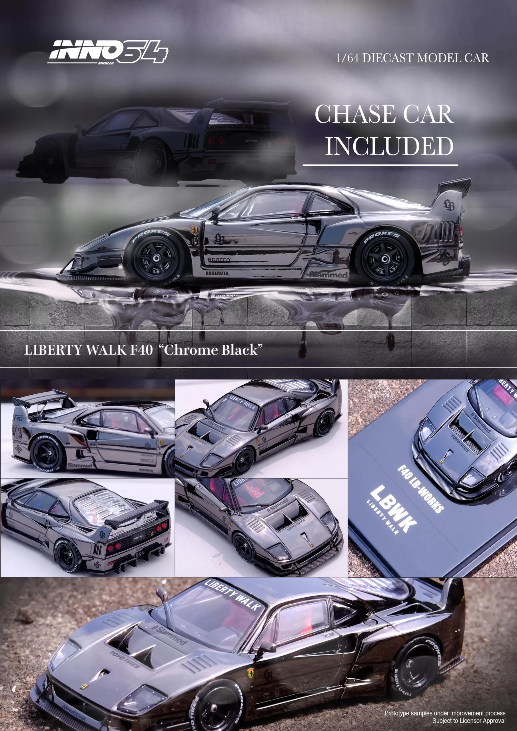 INNO64 LBWK F40 Chrome Black (Chase car included but not guaranteed)