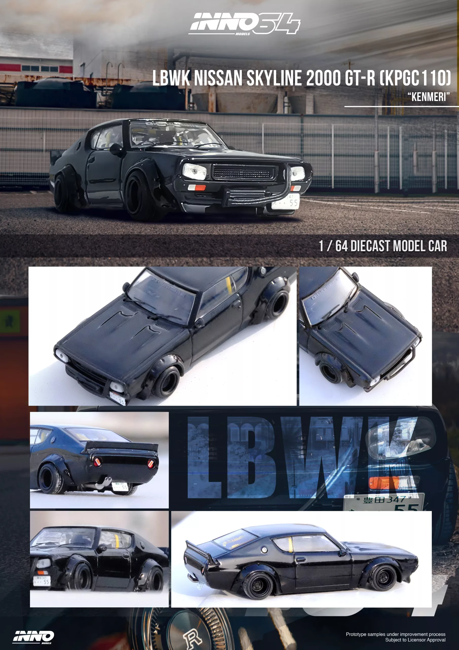 INNO64 Nissan Skyline 2000GT-R (KPGC110) Kenmmer Black