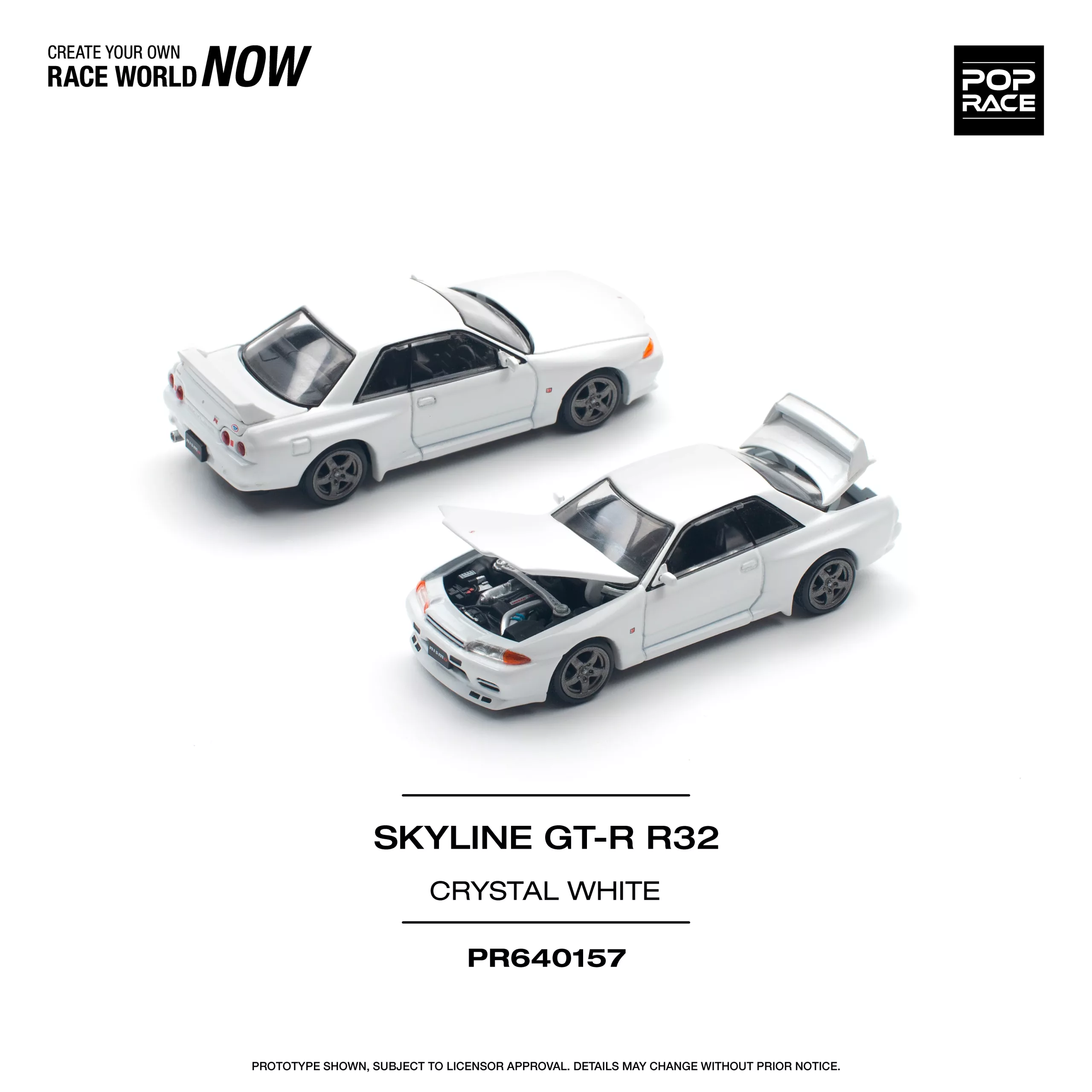 Pop Race Nissan Skyline GT-R R32 Crystal White