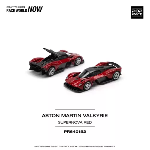 (PRE-ORDERS) POP RACE : ASTON MARTIN VALKYRIE ( SUPERNOVA RED ) PR64 #152 - Image 1