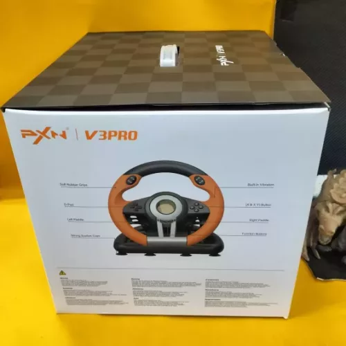 PXN V3PRO GAMING STEERING WHEEL (ORANGE) | PC, PS3, PS4, X-ONE, X-SERIES X|S, SWITCH - Image 3