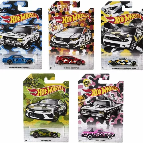 Hot Wheels : " URBAN CAMO " 2020 CAMOUFLAGE Series FULL SET ( 5 CARDS) - Image 1