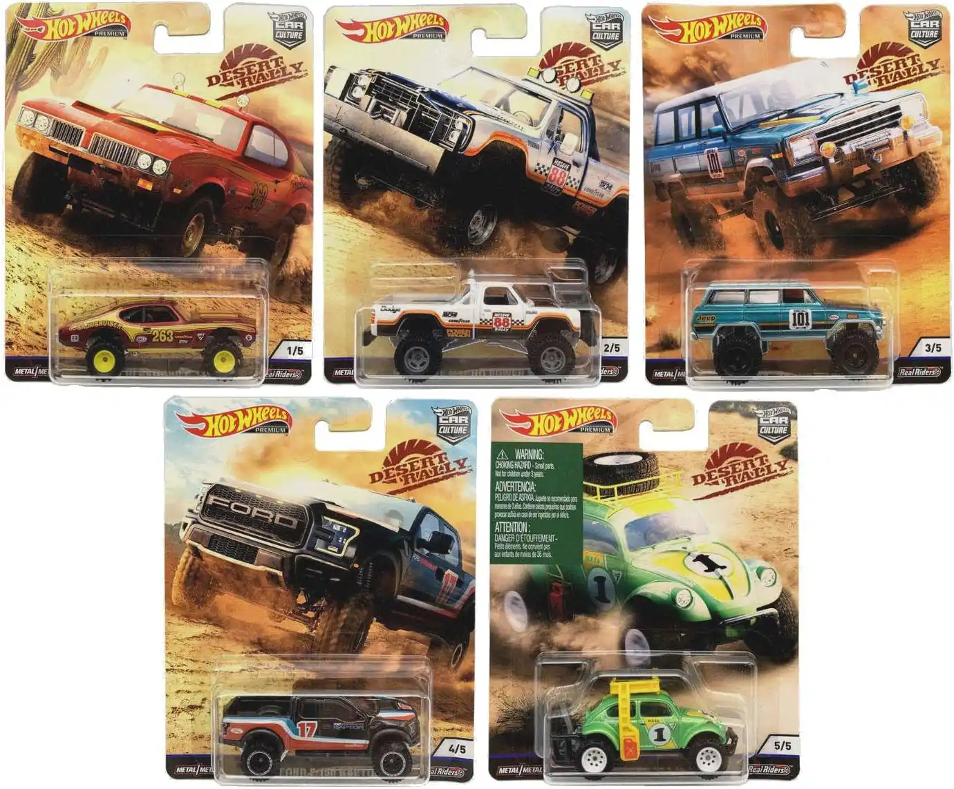 Hot Wheels PREMIUM 2019 CAR CULTURE DESERT RALLY Series Full Set 5 Cards Gbuy