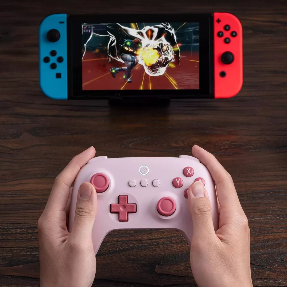 8Bitdo (Pink) in hand