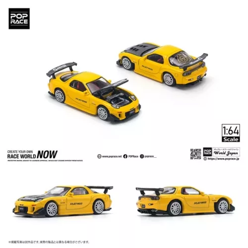 POP RACE – MAZDA RX-7 (FD3S) RE-AMEMIYA WIDEBODY YELLOW #116 - Image 2