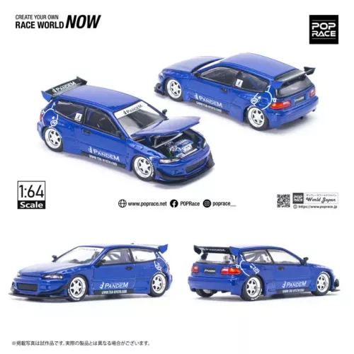 POP RACE – PANDEM CIVIC EG6 v1.5 METALLIC BLUE #127 - Image 2