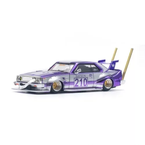 POP RACE: SKYLINE C210 KAIDO RACER BOSOZOKU STYLE RHD PURPLE/SILVER PR640107 - Image 2