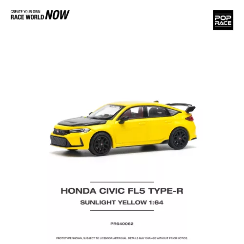 POP RACE: HONDA CIVIC FL5 TYPE-R SUNLIGHT YELLOW PR640062 - Image 3