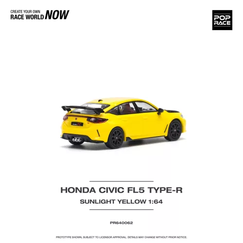 POP RACE: HONDA CIVIC FL5 TYPE-R SUNLIGHT YELLOW PR640062 - Image 2