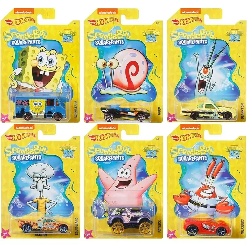 Hot Wheels nickelodeon: Spongebob Squarepants Collectable Vehicles (Set Of 6 Cards) - Image 1