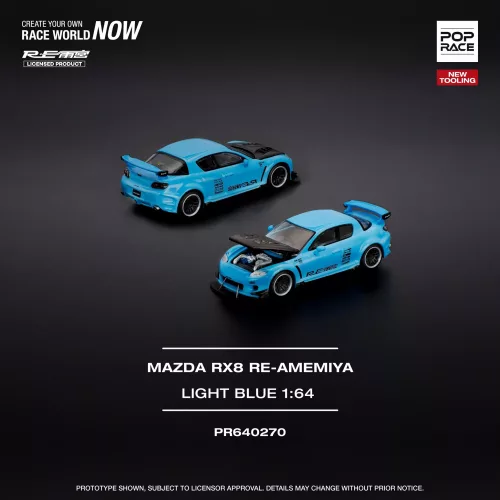 POP RACE : MAZDA RX-8 RE-AMEMIYA - LIGHT BLUE (NEW TOOLING) - Image 1