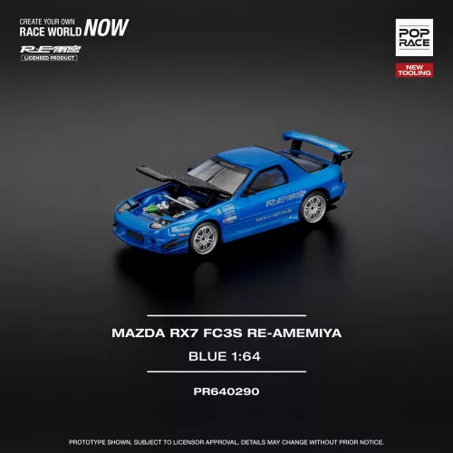 POP RACE : MAZDA RX7 (FC3S) RE-AMEMIYA - RE-AMEMIYA BLUE (NEW TOOLING) - Image 2