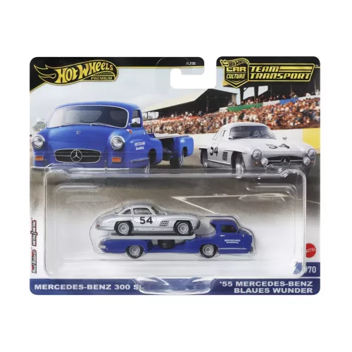 HW: Premium Car Culture Team Transport - Mercedes-Benz 300SL & '55 Mercedes-Benz Blaues Wunder (HRV48) - Image 1