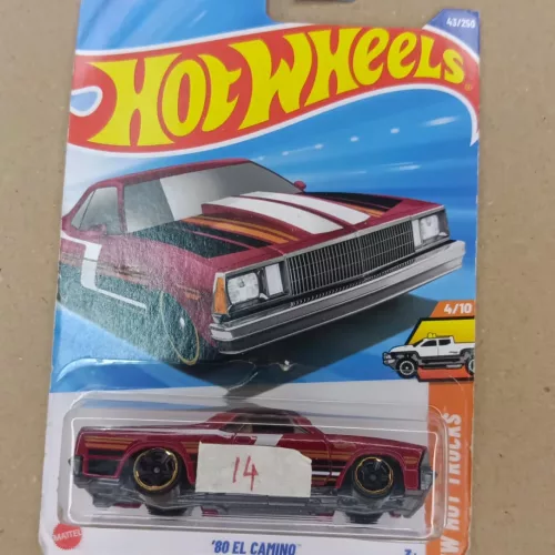 (DAMAGED CARD) Hot Wheels 1980 Chevy El Camino - Red #43