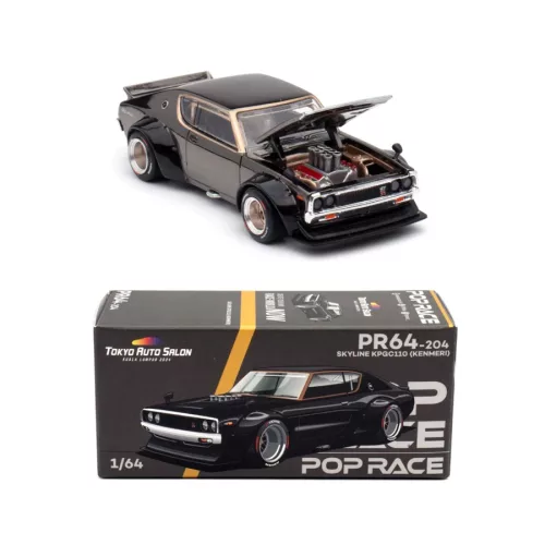POP RACE PR640204 SKYLINE KPGC110 KENMERI (DARK CHROME) TOKYO AUTO SALON EXCLUSIVE