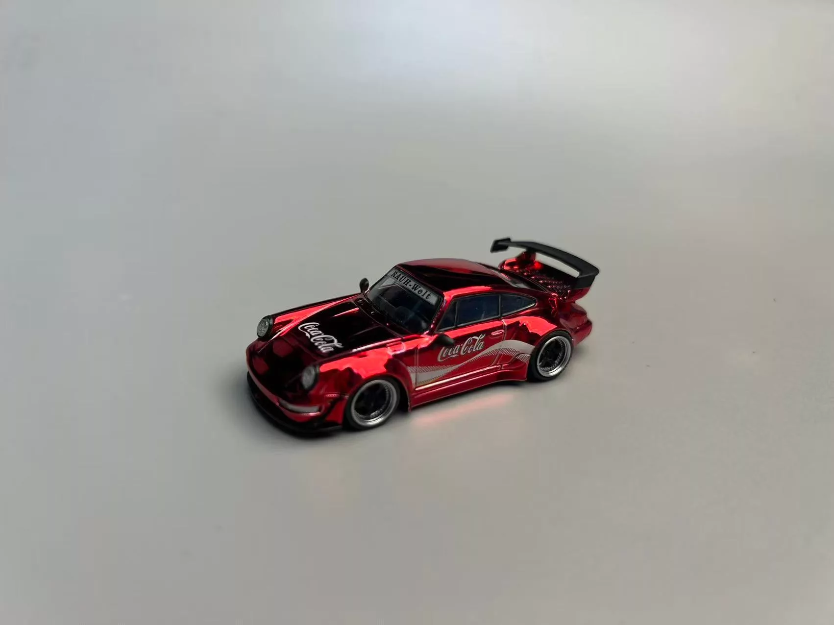 Flame 1:64 Porsche RWB 964 Coca Cola Livery Chrome Red