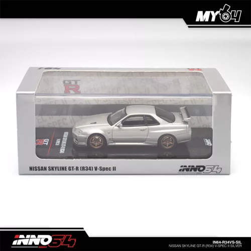 INNO64 Nissan Skyline GT-R (R34) V-Spec II Silver
